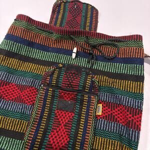 Mr. Pinzon Colorful Woven Textile Backpack Boho Hippie Style
